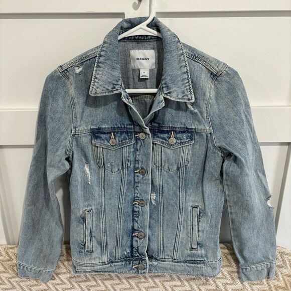 Old Navy Jackets & Blazers - Old Navy Women's Distressed Denim Jean Jacket Size XS